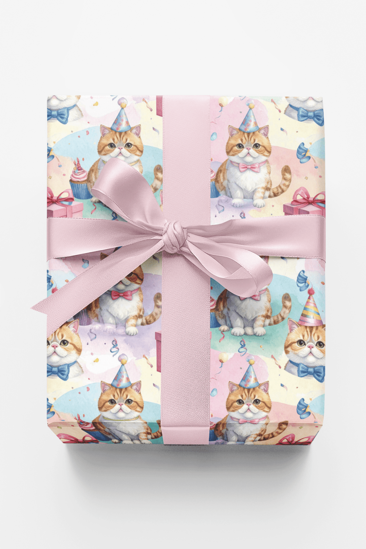 Presents and Birthday (Exotic Shorthair) Wrapping Paper - London Penny Gift Wrap