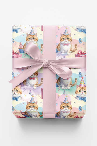 Presents and Birthday (Exotic Shorthair) Wrapping Paper