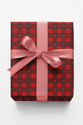 Paw Print Plaid - London Penny Gift Wrap