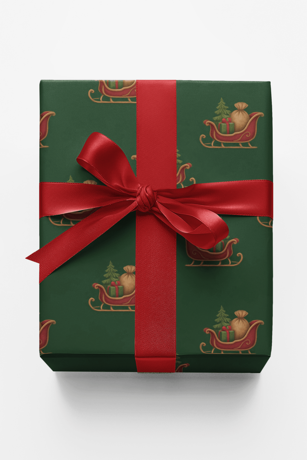 Santa Sleigh Pattern - London Penny Gift Wrap