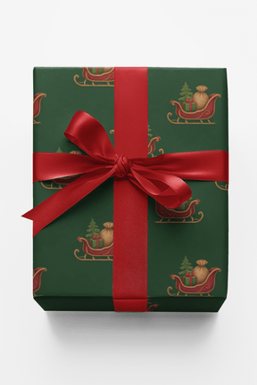 Santa Sleigh Pattern - London Penny Gift Wrap