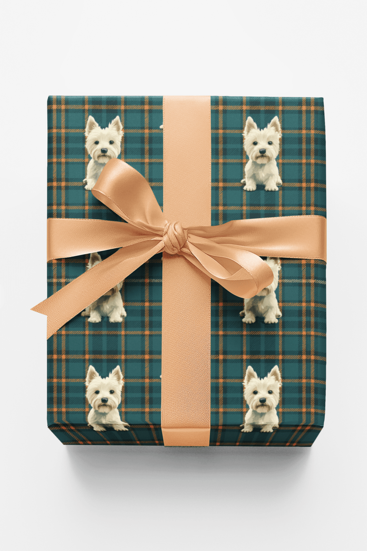 Terrier Tartan Trim - London Penny Gift Wrap