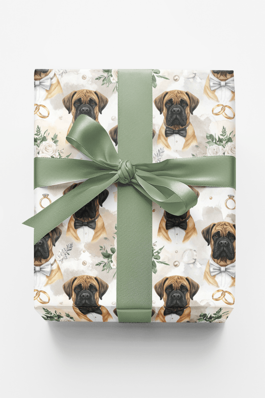 Wedding Elegance (English Mastiff) Wrapping Paper - London Penny Gift Wrap