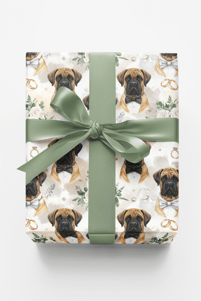 Wedding Elegance (English Mastiff) Wrapping Paper - London Penny Gift Wrap