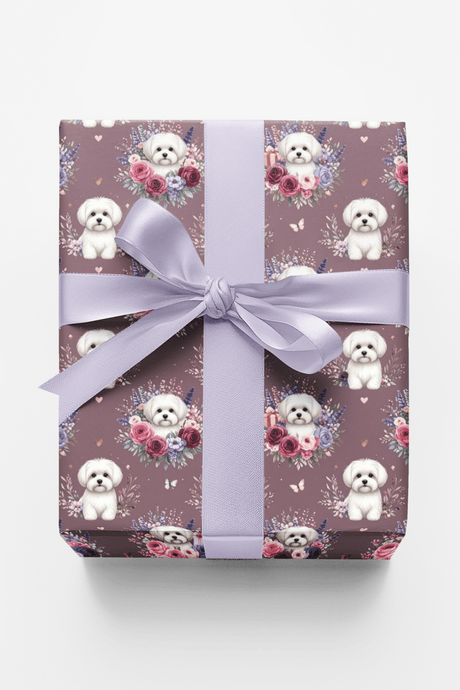 Floral Maltese Mother’s Day Wrapping Paper - London Penny Gift Wrap