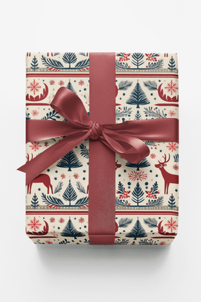 Folk Antlers - London Penny Gift Wrap