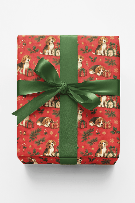 Beagles & Christmas Presents Wrapping Paper - London Penny Gift Wrap
