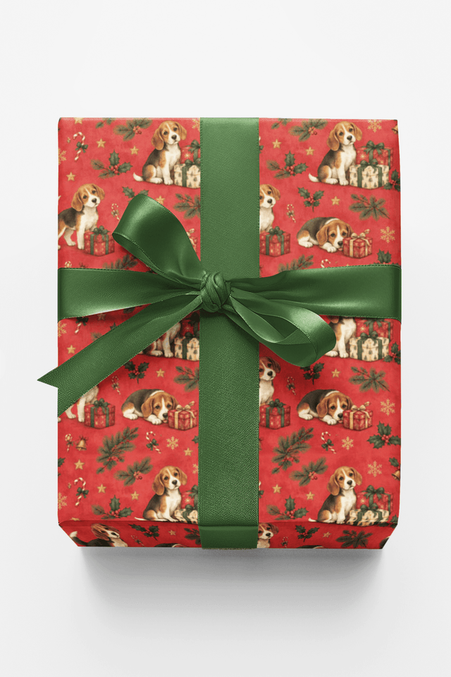 Beagles & Christmas Presents Wrapping Paper - London Penny Gift Wrap