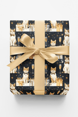 New Year's Celebration Cats (Exotic Shorthair) Wrapping Paper - London Penny Gift Wrap