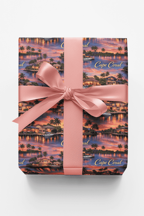 Cape Coral Canal Calm - London Penny Gift Wrap