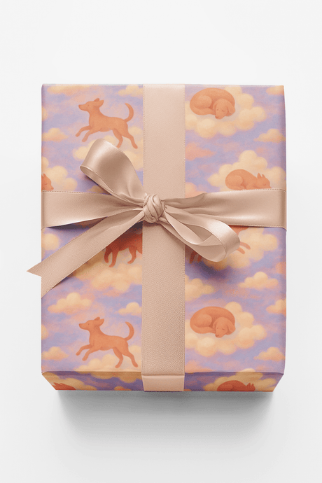 Dog & Daydream Clouds - London Penny Gift Wrap