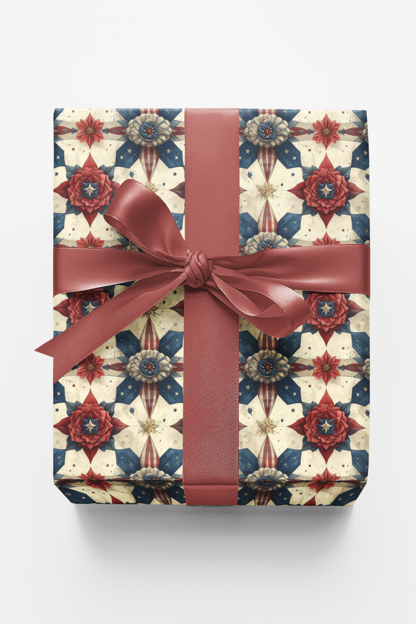 Americana Ribbon Rosettes Wrapping Paper