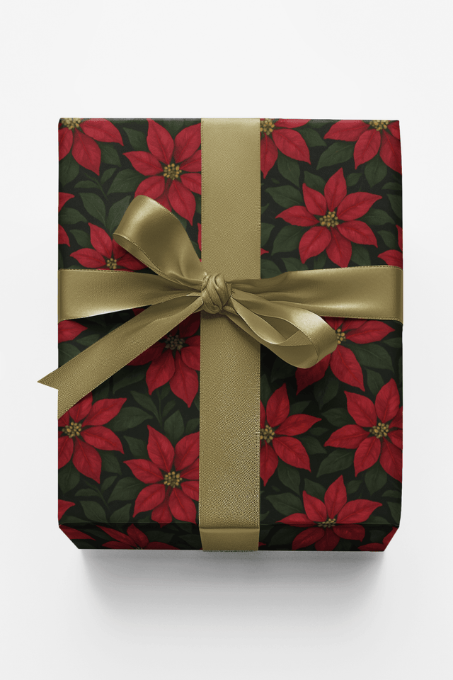 Royal Poinsettia - London Penny Gift Wrap