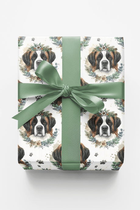 Gentle Giant Portraits (St. Bernard) Wrapping Paper - London Penny Gift Wrap