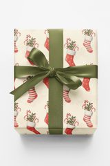 Santa's Sock Pattern - London Penny Gift Wrap