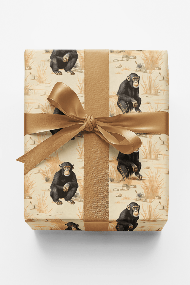 Safari Stroll: Chimpanzee - London Penny Gift Wrap
