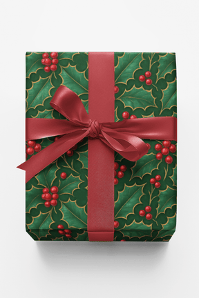 Victorian Holly - London Penny Gift Wrap