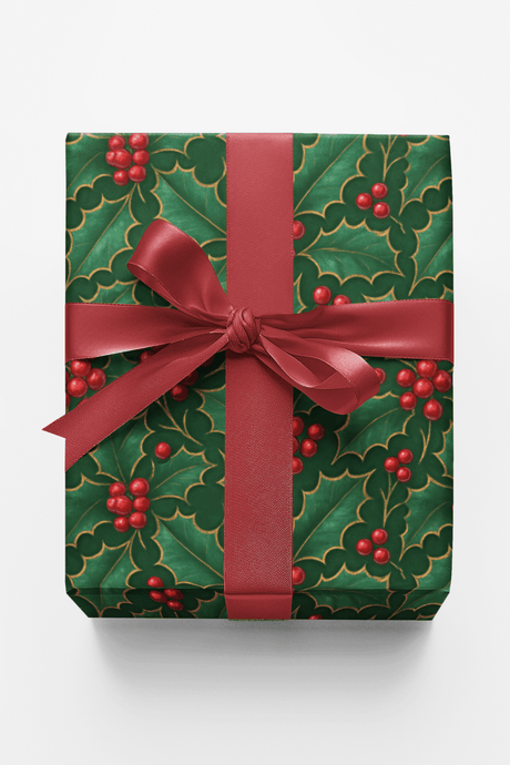 Victorian Holly - London Penny Gift Wrap