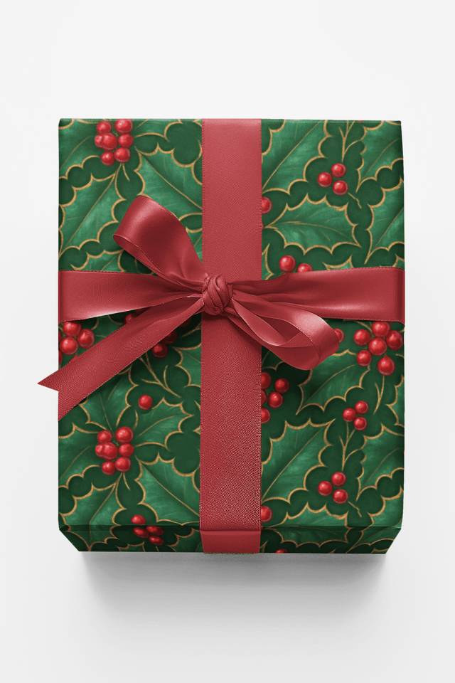Victorian Holly - London Penny Gift Wrap