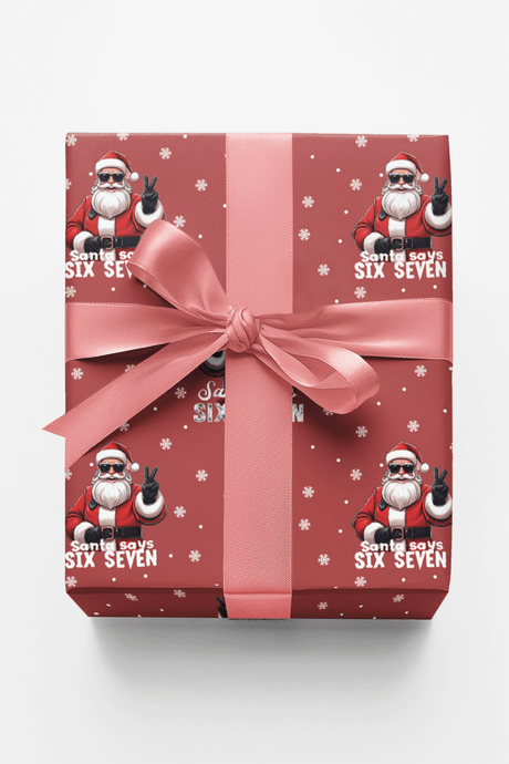 Santa Says 67 - Red - London Penny Gift Wrap