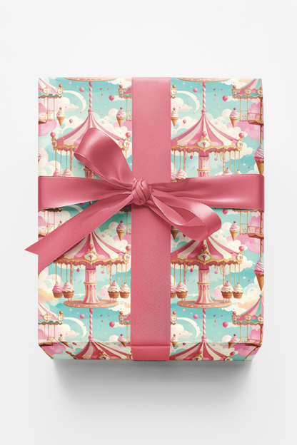 Ice Cream Carousel Wrapping Paper