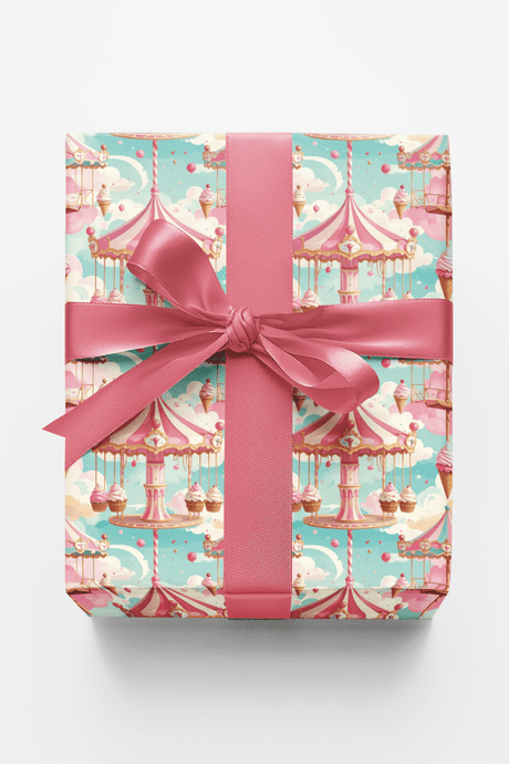Ice Cream Carousel Wrapping Paper - London Penny Gift Wrap