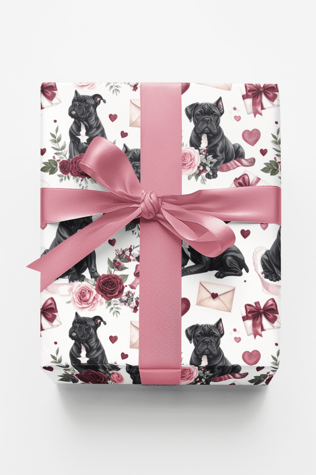 Valentine's Romance (Cane Corso) Wrapping Paper - London Penny Gift Wrap