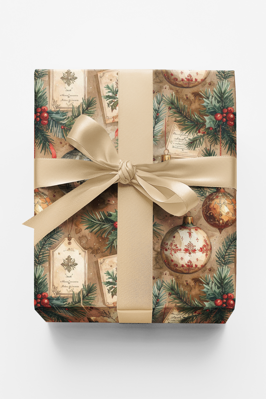 LIMITED TIME | Vintage Ornament Registry Wrapping Paper