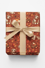Red merle Aussie Autumn Harvest Wrapping Paper - London Penny Gift Wrap