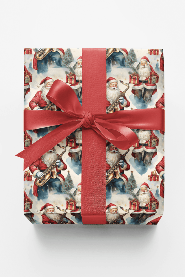 Sax Santa - London Penny Gift Wrap