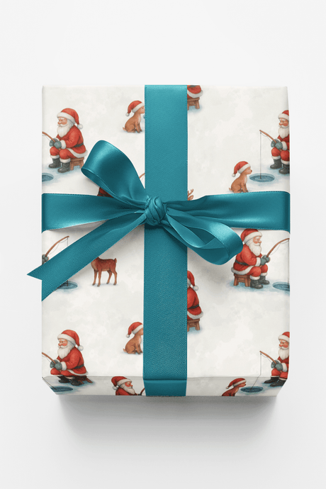 Santa Ice Fishing - London Penny Gift Wrap