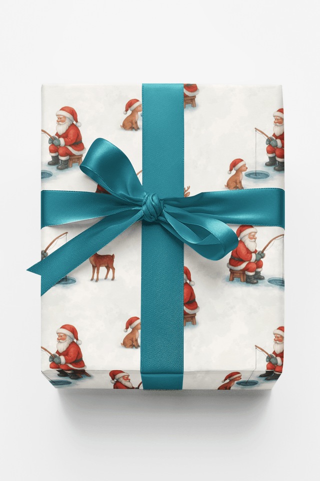 Santa Ice Fishing - London Penny Gift Wrap