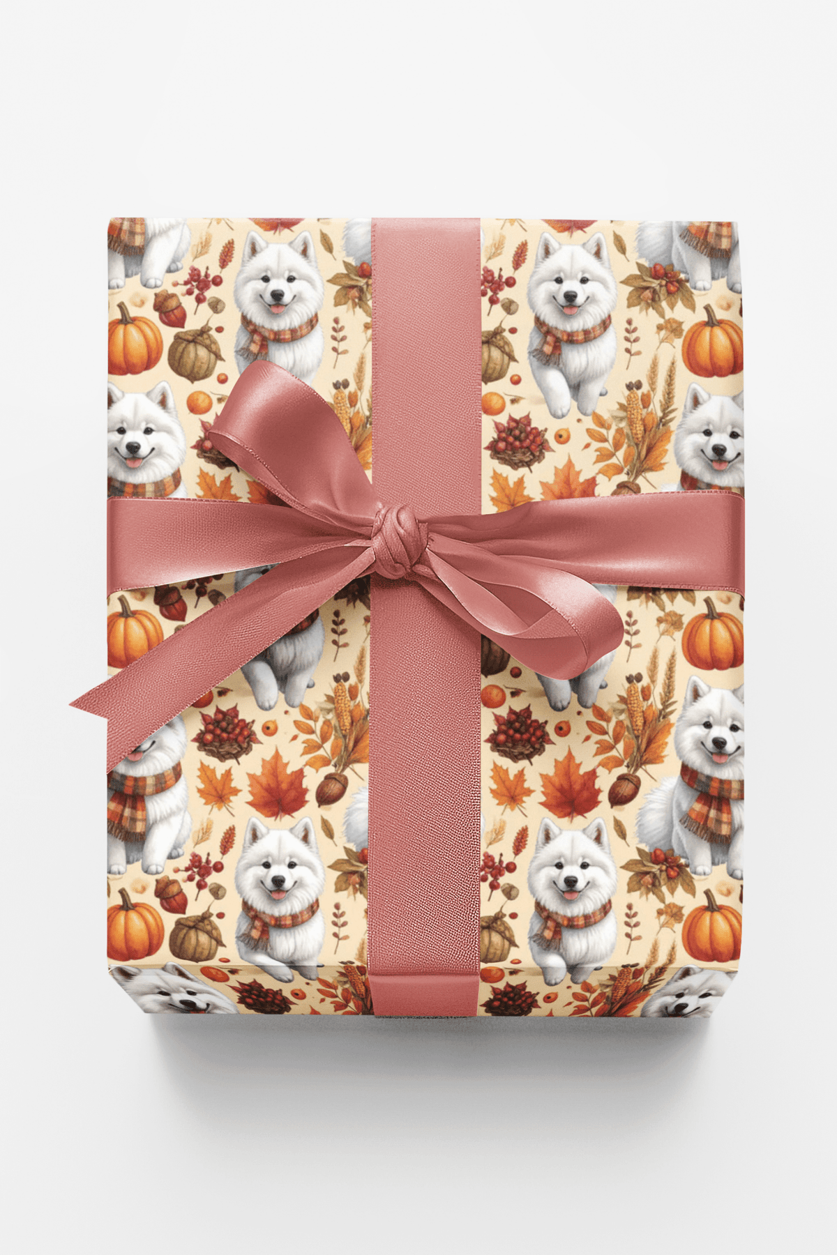 Autumn Harvest Samoyeds Wrapping Paper - London Penny Gift Wrap