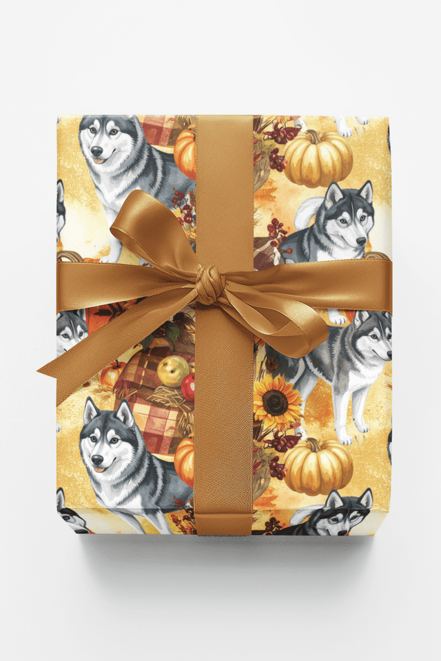 Harvest Husky (Alaskan Husky) Wrapping Paper - London Penny Gift Wrap