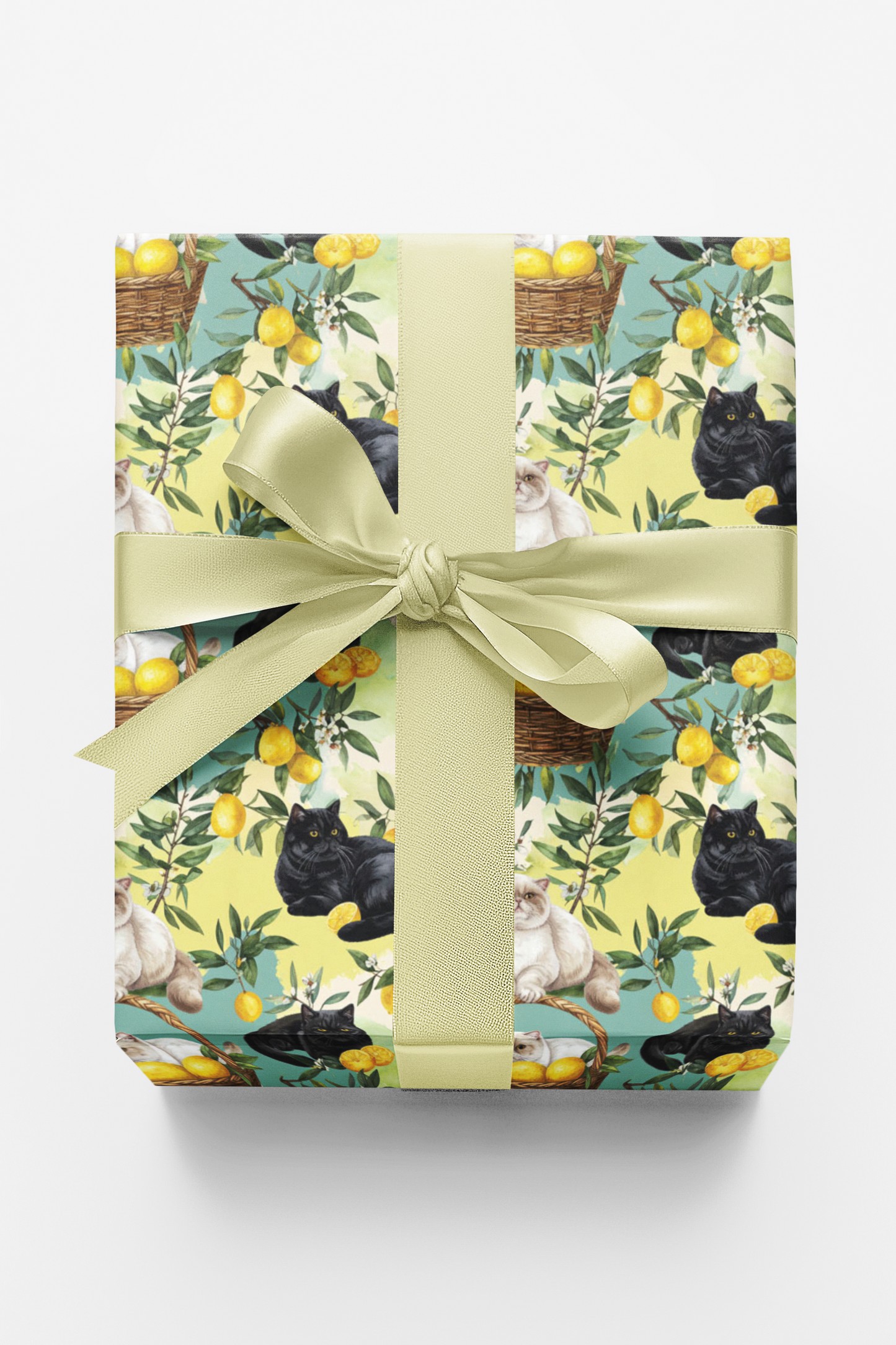 Lemon Orchard Cats (Exotic Shorthair) Wrapping Paper