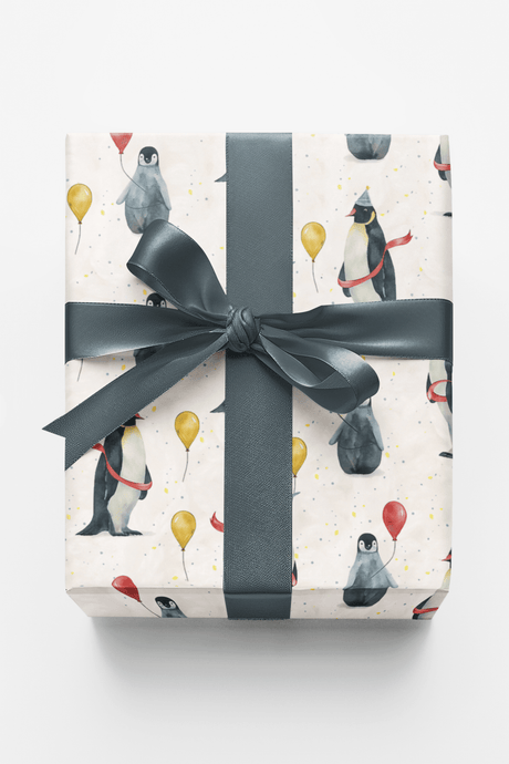 Penguin Party Parade - London Penny Gift Wrap