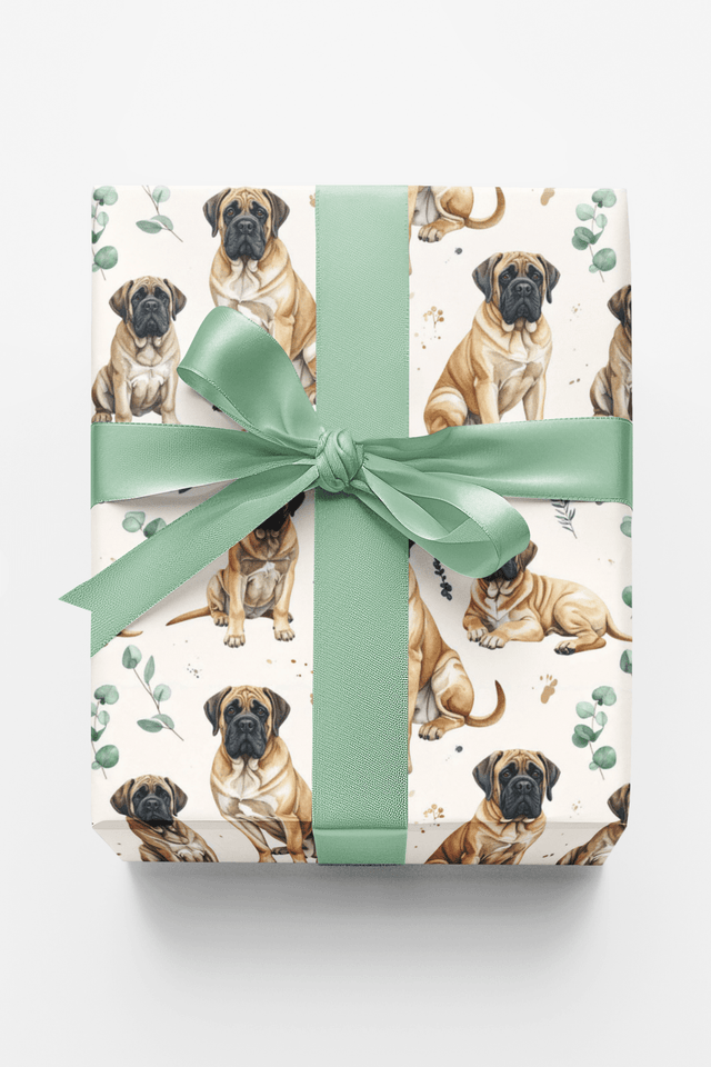 Gentle Giant Portraits (English Mastiff) Glossy Wrapping Paper - London Penny Gift Wrap