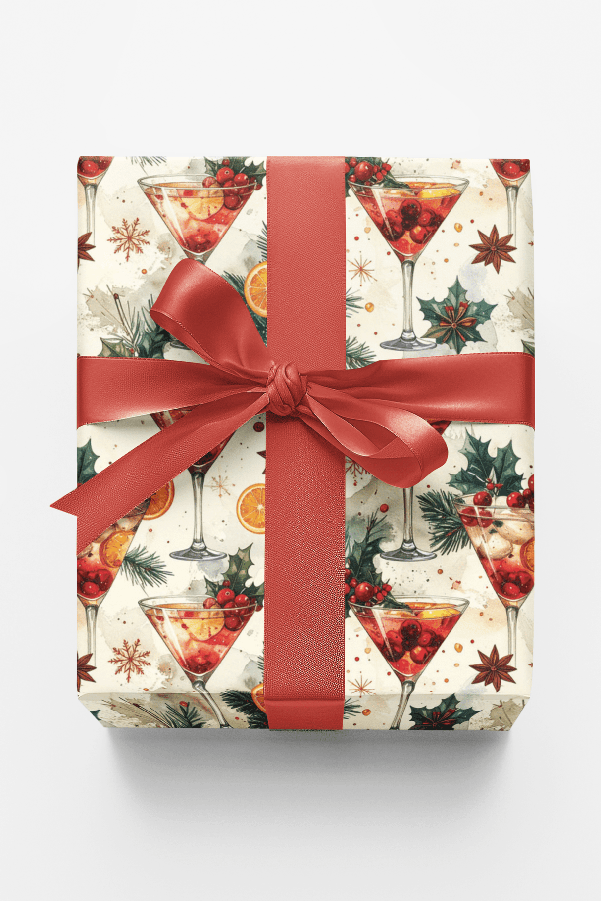 LIMITED TIME | Vintage Cocktail Christmas Wrapping Paper - London Penny Gift Wrap
