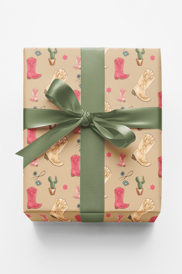 Western Kick Wrapping Paper | Michelle Gilsey | Artist Corner - London Penny Gift Wrap