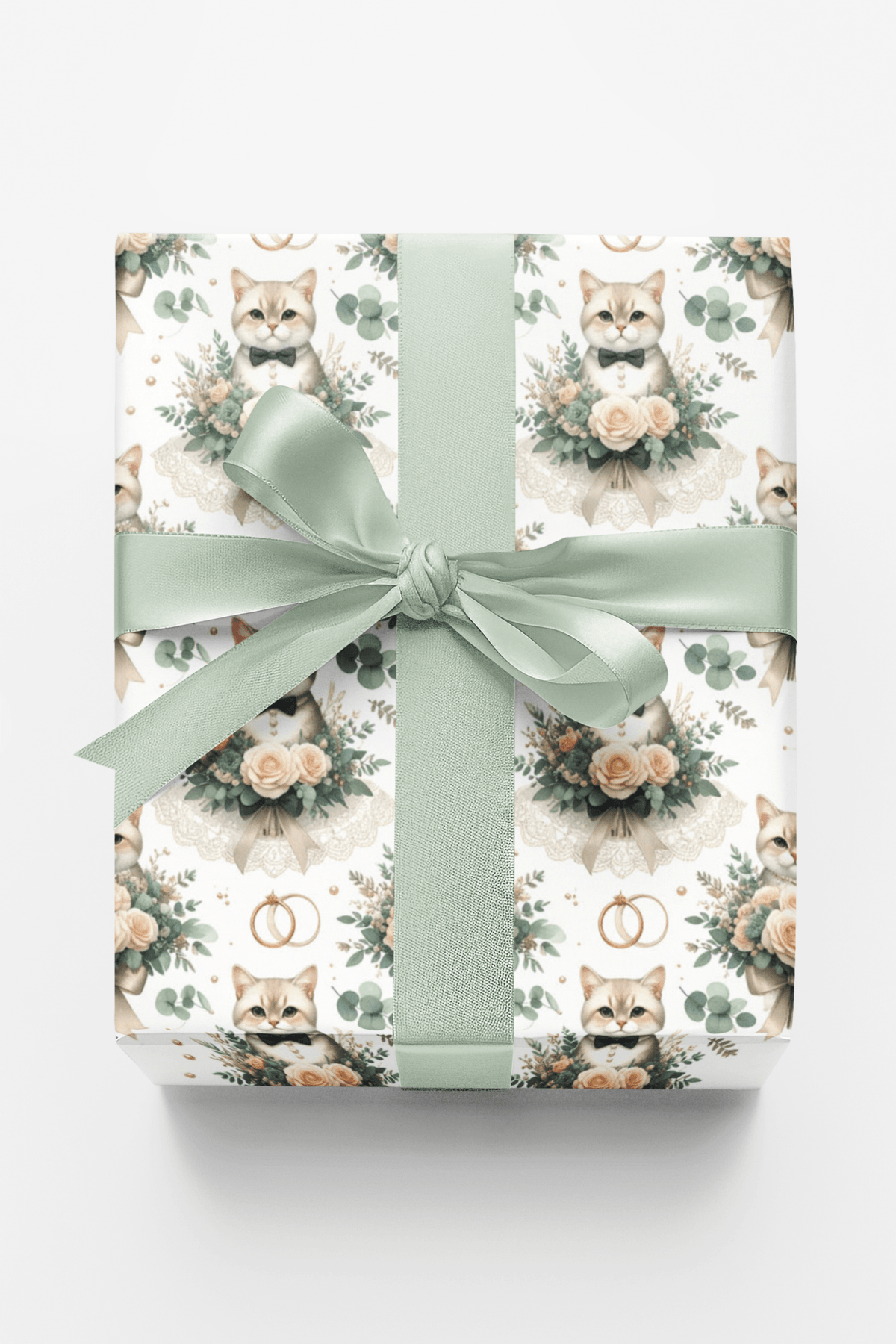 Wedding Elegance Cat (Exotic Shorthair) Wrapping Paper - London Penny Gift Wrap