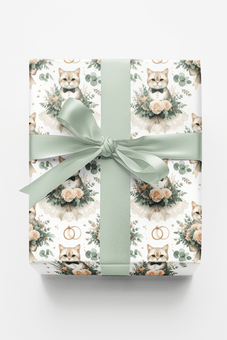 Wedding Elegance Cat (Exotic Shorthair) Wrapping Paper - London Penny Gift Wrap