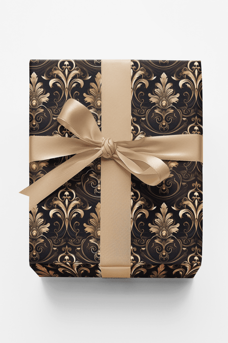 Regal Midnight Filigree - London Penny Gift Wrap