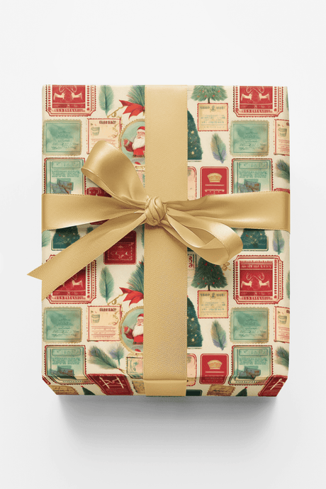 Holiday Stamps - London Penny Gift Wrap
