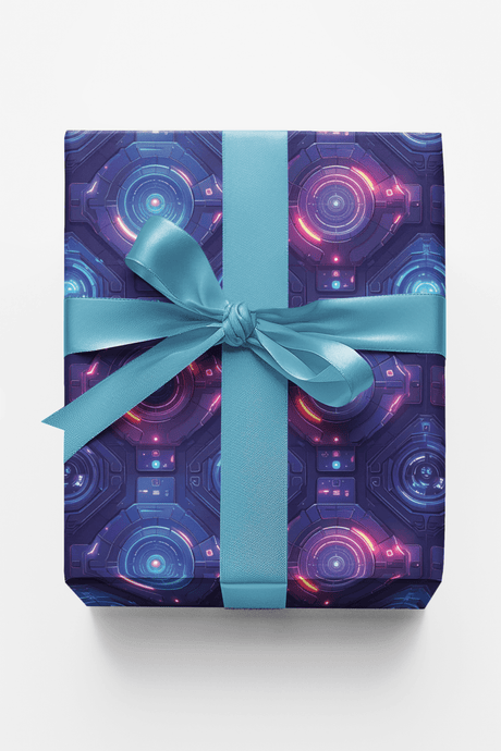 Cyber Spaceship UI Tech Wrapping Paper - London Penny Gift Wrap
