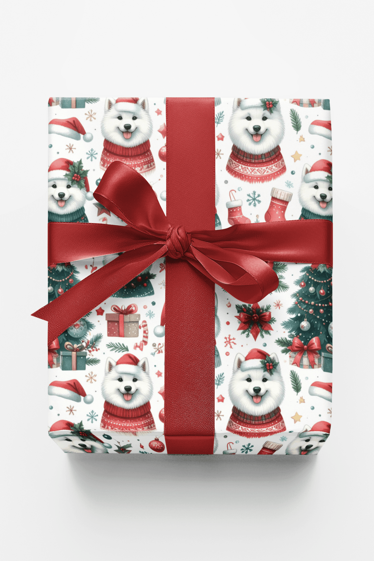 Samoyed Holiday Glossy Wrapping Paper - London Penny Gift Wrap
