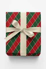 Red & Green Argyle - London Penny Gift Wrap