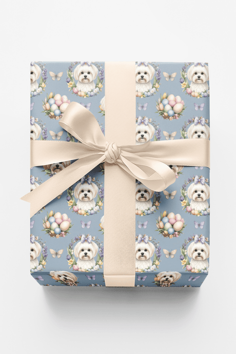 Pastel Easter Maltese Wrapping Paper - London Penny Gift Wrap