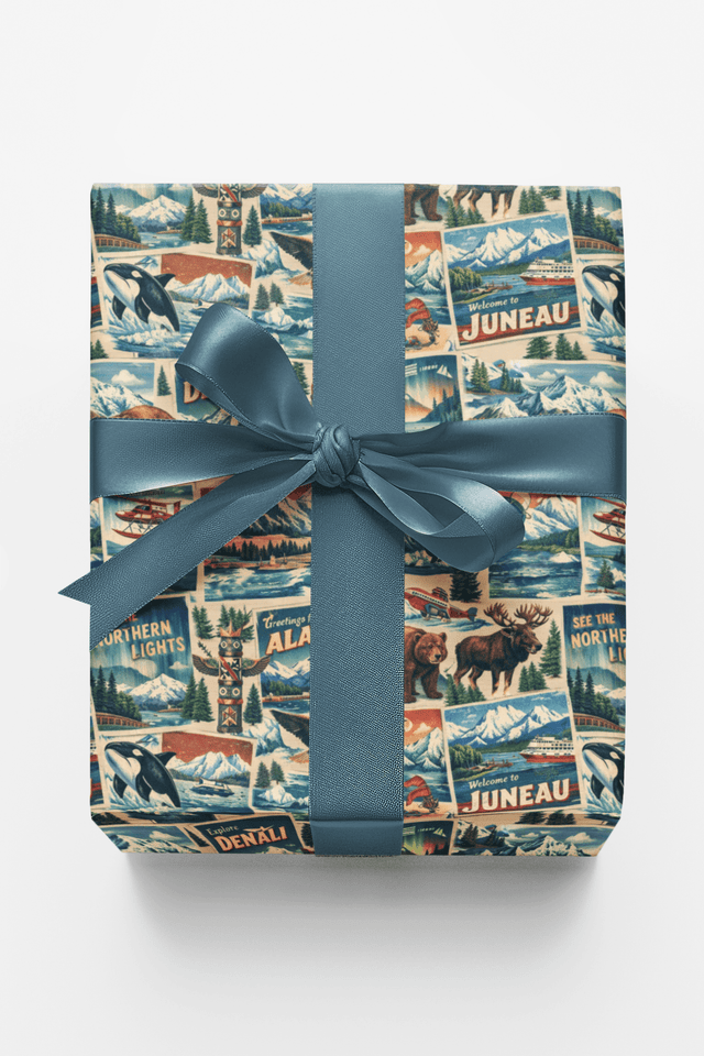 Alaska Postcard Memories - London Penny Gift Wrap