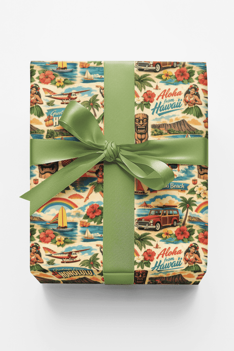 Hawaii Postcard Memories - London Penny Gift Wrap