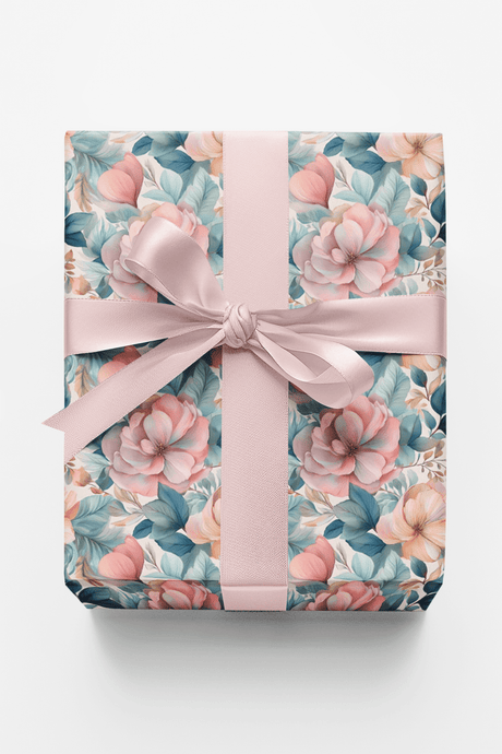 Azure Bloom - London Penny Gift Wrap